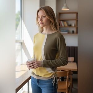 Escada 90s Abstract Print Long Sleeve Knit Top – Size 38